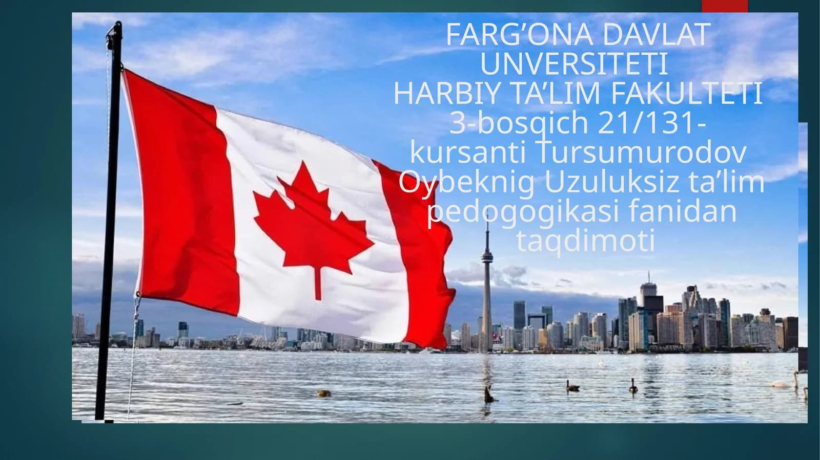 KANADA TA’LIM TIZMI