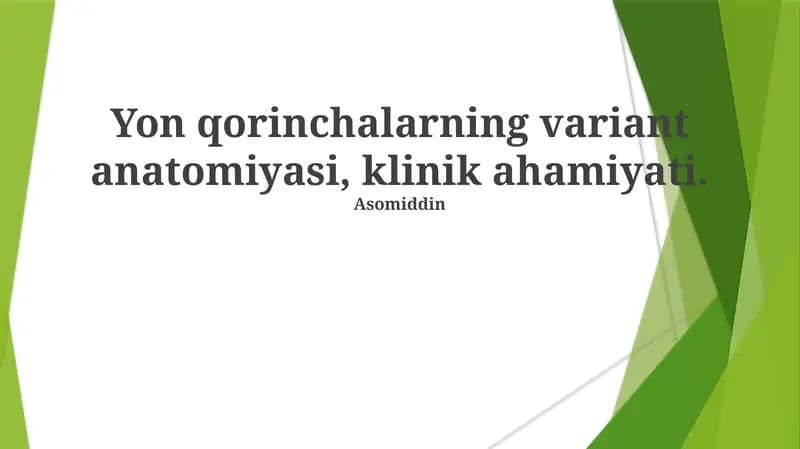 Bachadon bўyni variant anatomiyasi