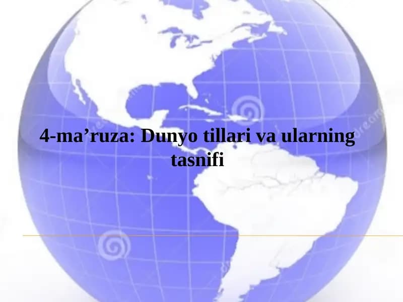 Dunyotillar va va ularning tasnifi