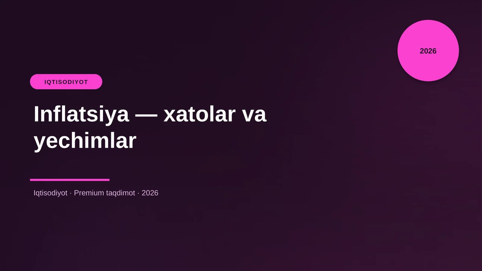 Inflatsiya — xatolar va yechimlar