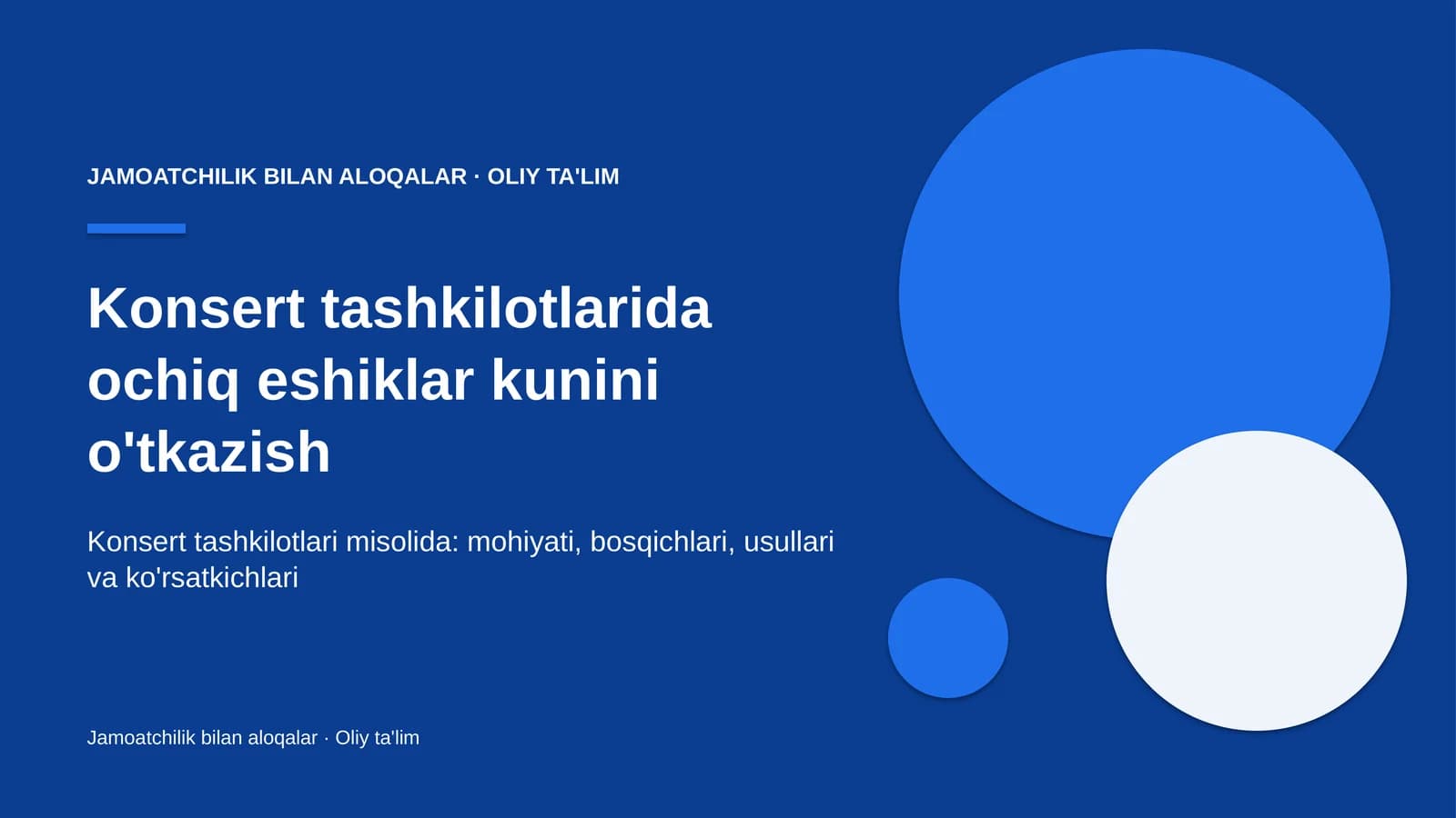 Konsert tashkilotlarida ochiq eshiklar kunini o'tkazish