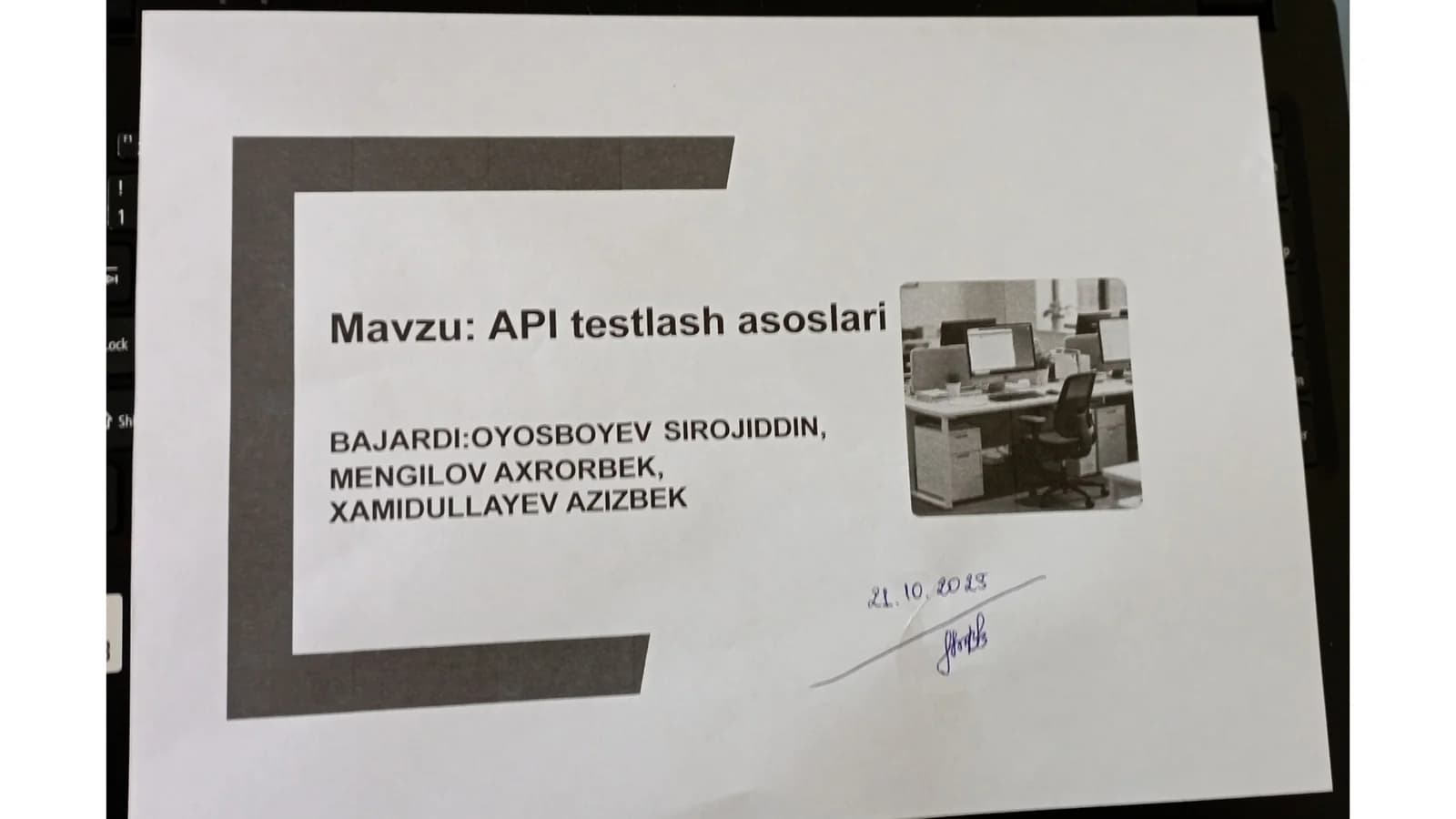 API testlash asoslari