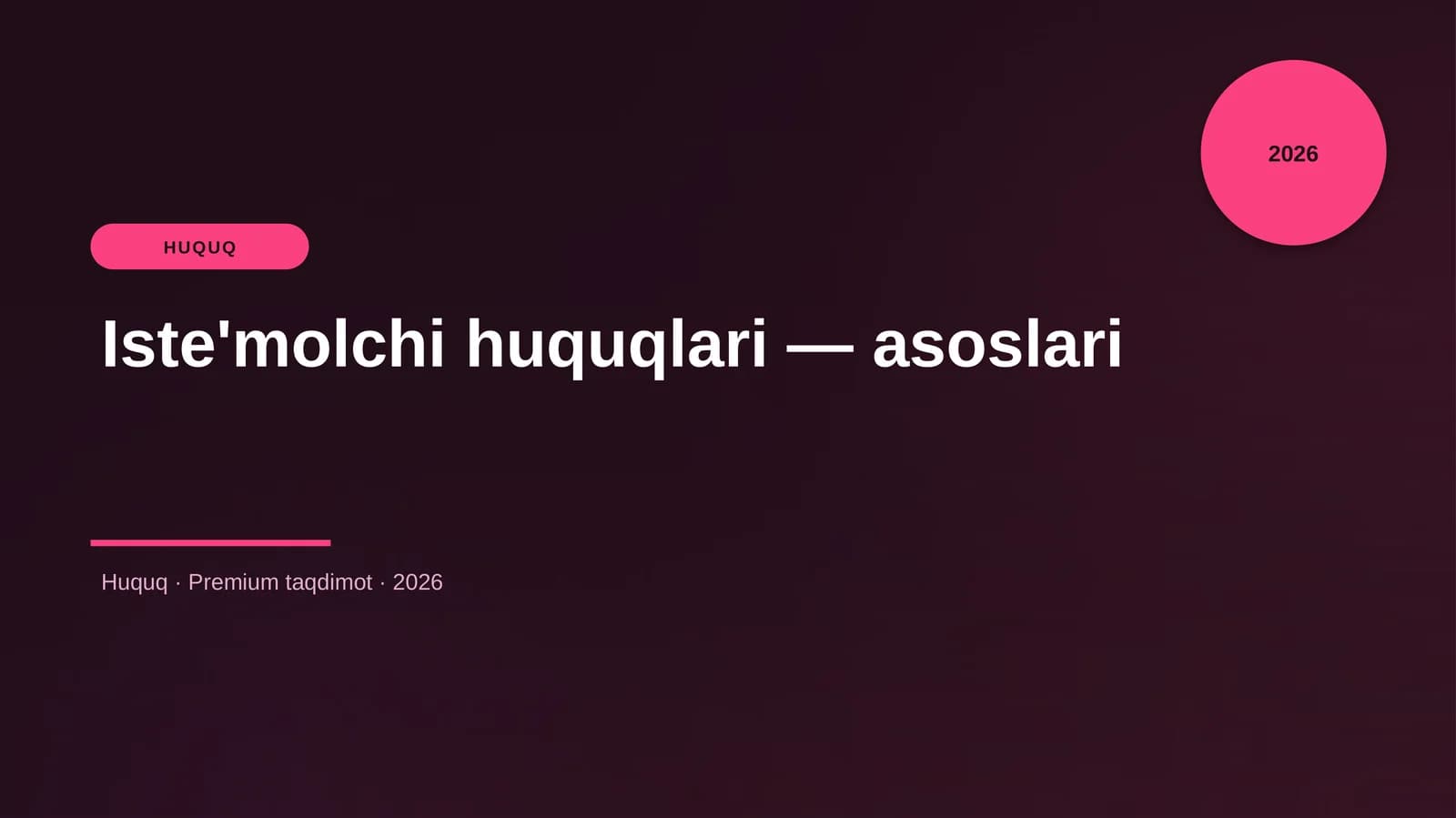 Iste'molchi huquqlari — asoslari