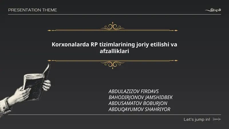 Korxonalarda RP tizimlarining joriy etilishi va afzalliklari