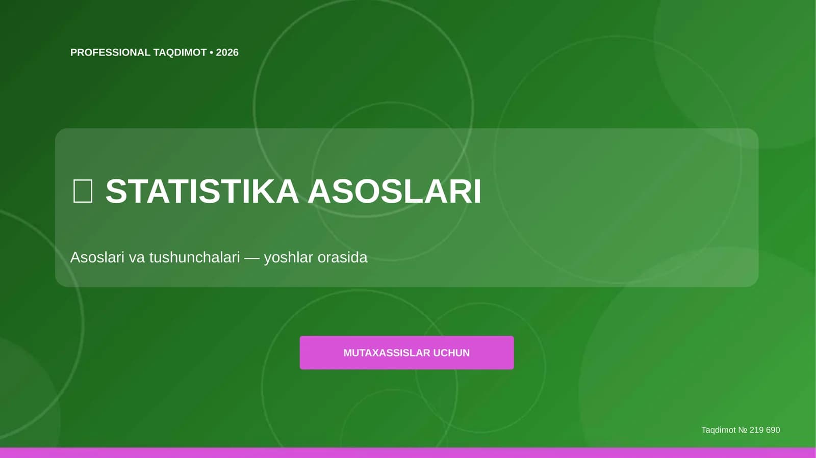 Statistika Asoslari