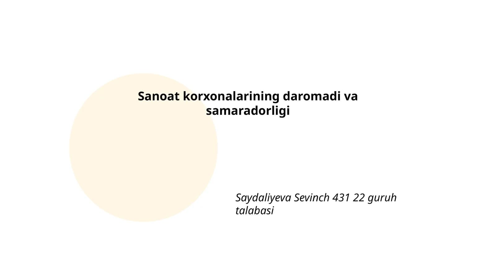 Sanoat korxonalarining daromadi va samaradorligi