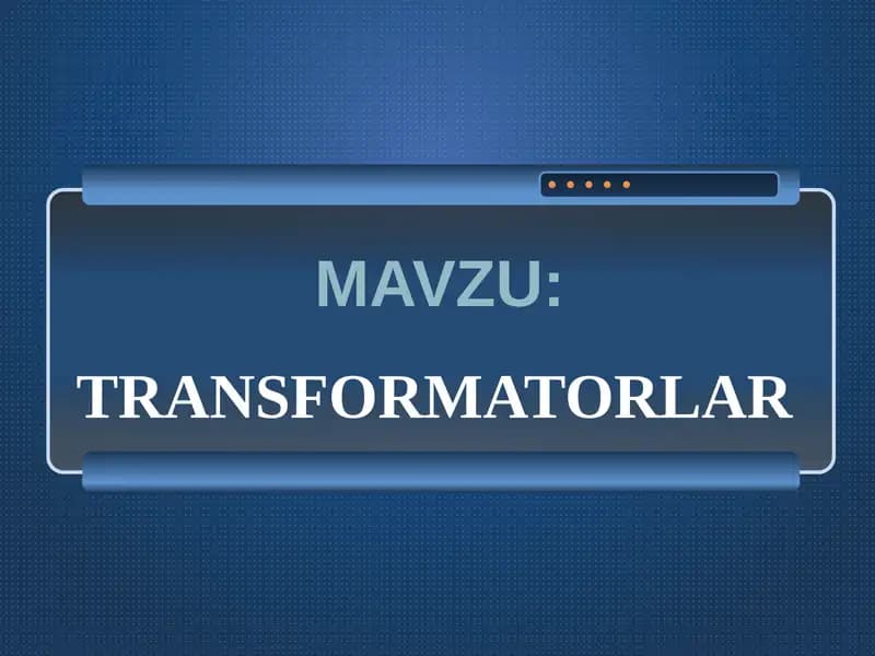 TRANSFORMATORLAR