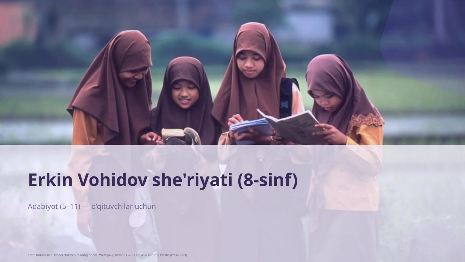 Erkin Vohidov she'riyati (8-sinf)