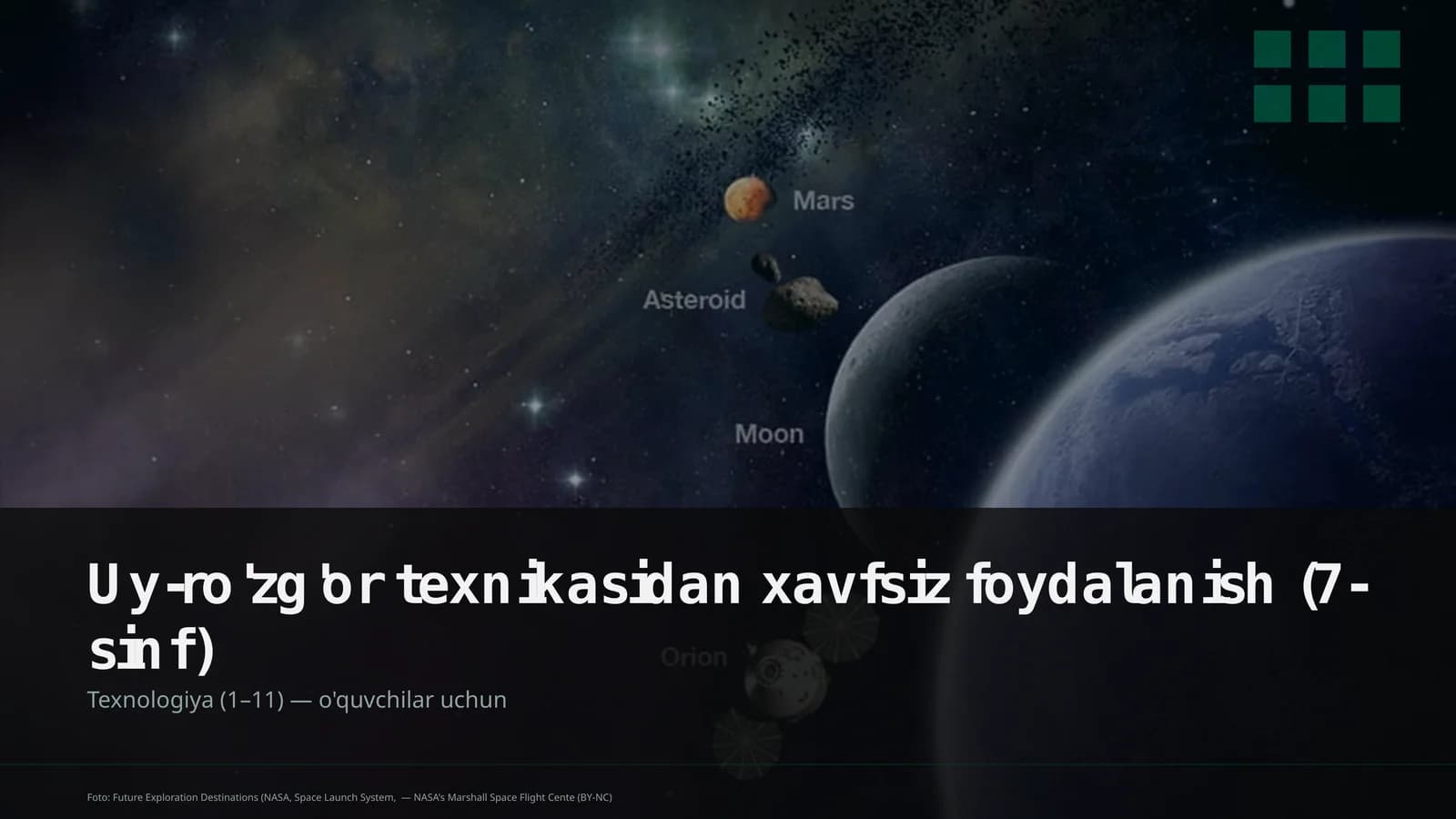 Uy-ro'zg'or texnikasidan xavfsiz foydalanish (7-sinf)