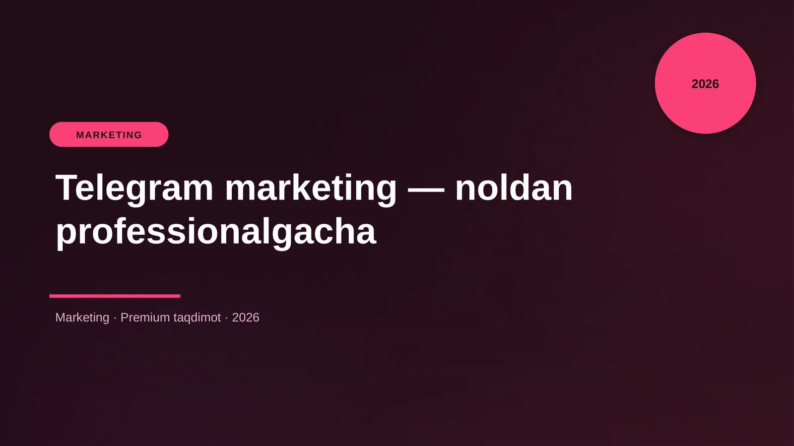 Telegram marketing — noldan professionalgacha