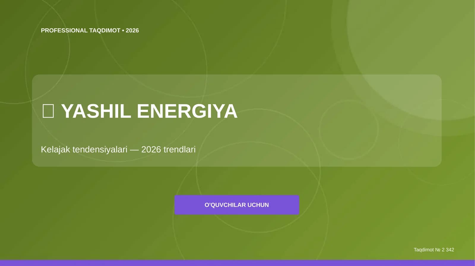 Yashil energiya: kelajak tendensiyalari (2026 trendlari)