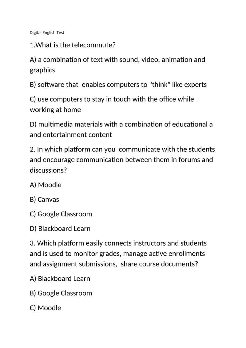 Digital English Test