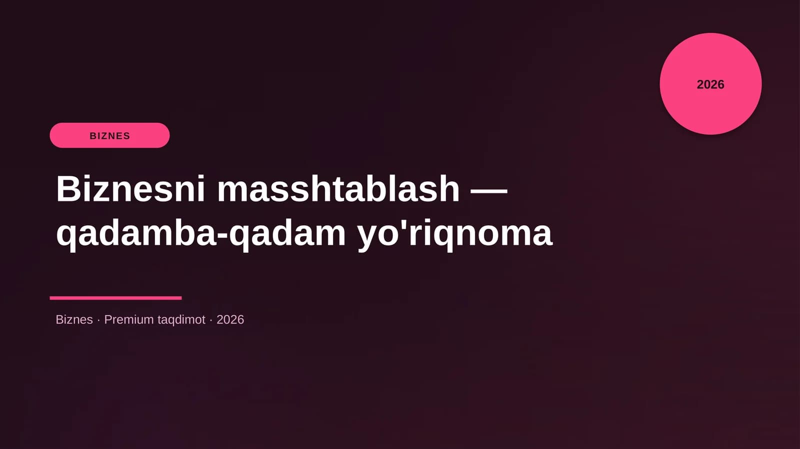 Biznesni masshtablash — qadamba-qadam yo'riqnoma