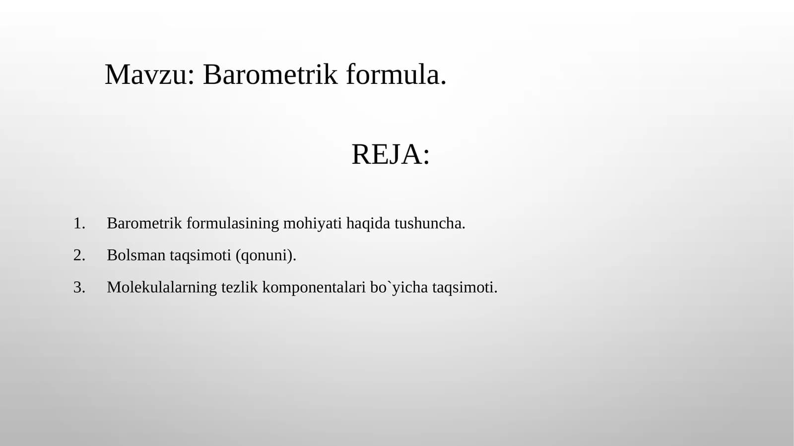 Barometrik formula