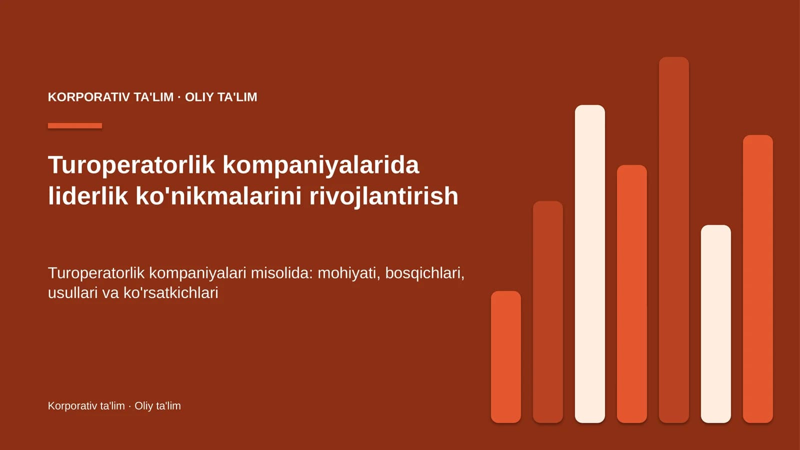 turoperatorlik kompaniyalarida liderlik ko'nikmalarini rivojlantirish 1612