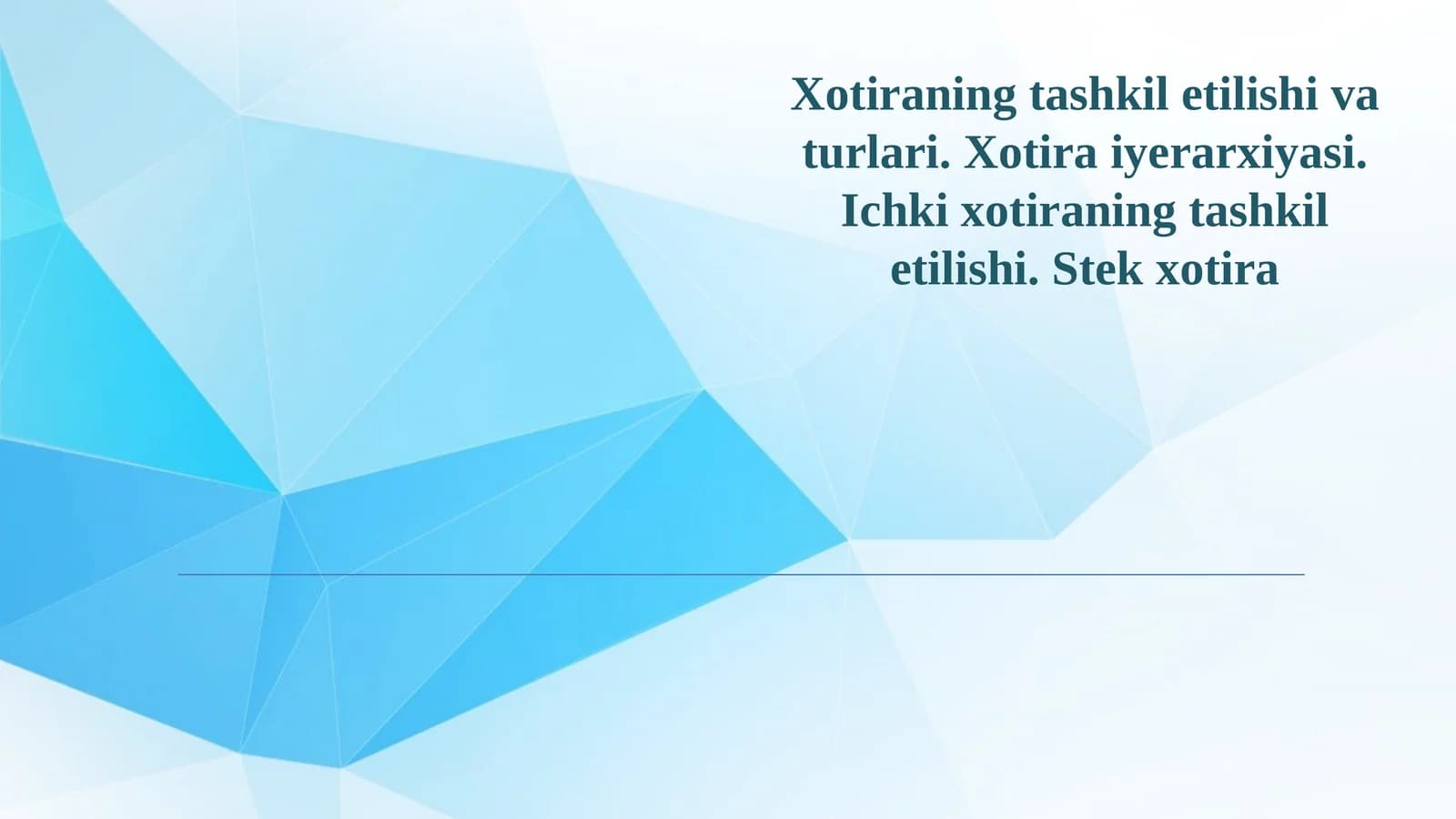 Xotira turlari