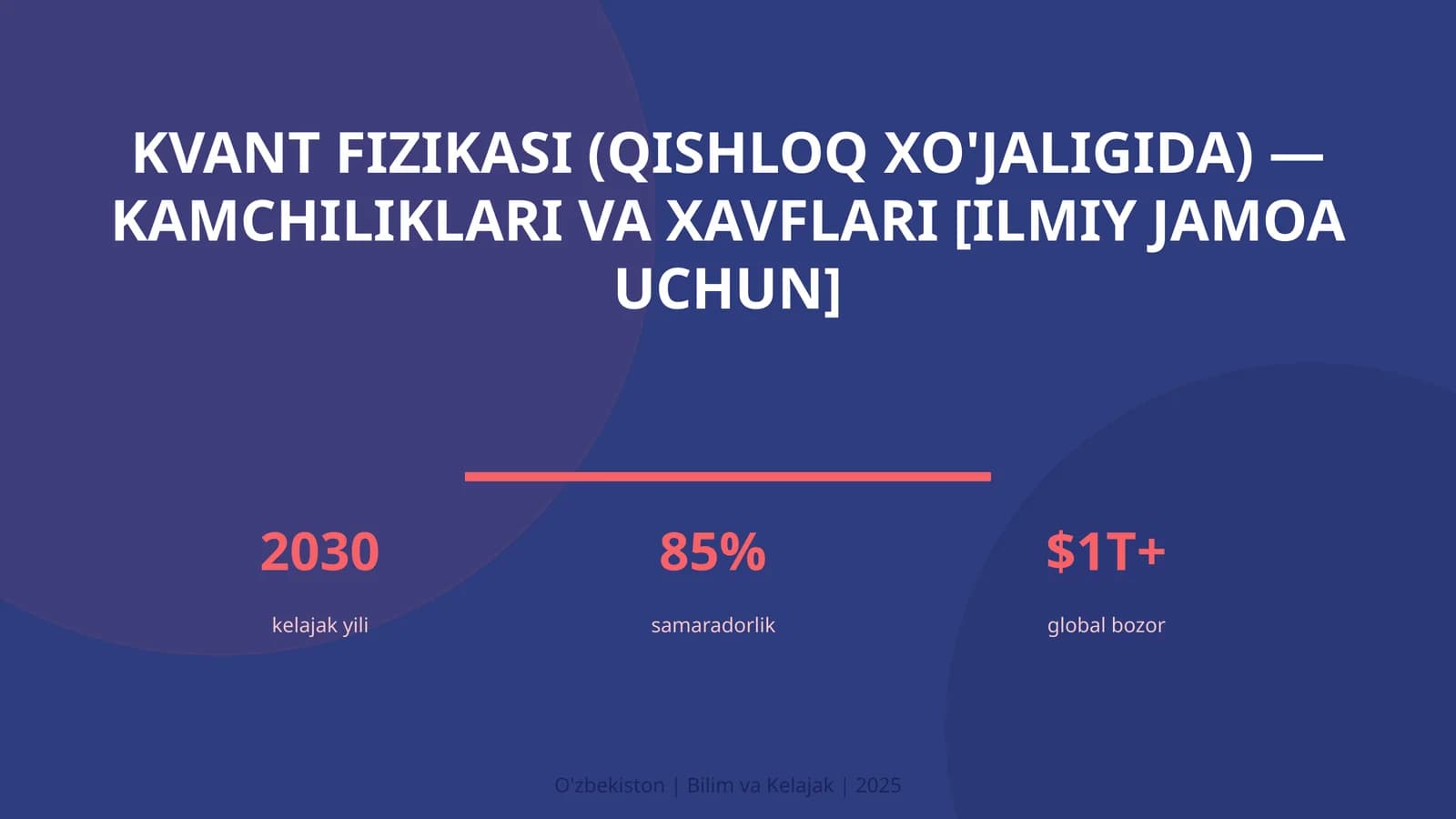 KVANT FIZIKASI (QISHLOQ XO'JALIGIDA) — KAMCHILIKLARI VA XAVFLARI [ILMIY JAMOA UCHUN]