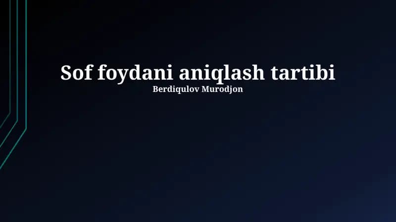 Sof foydani aniqlash tartibi