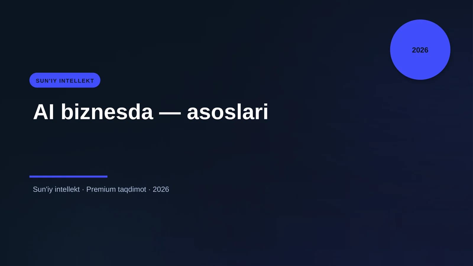 AI biznesda — asoslari