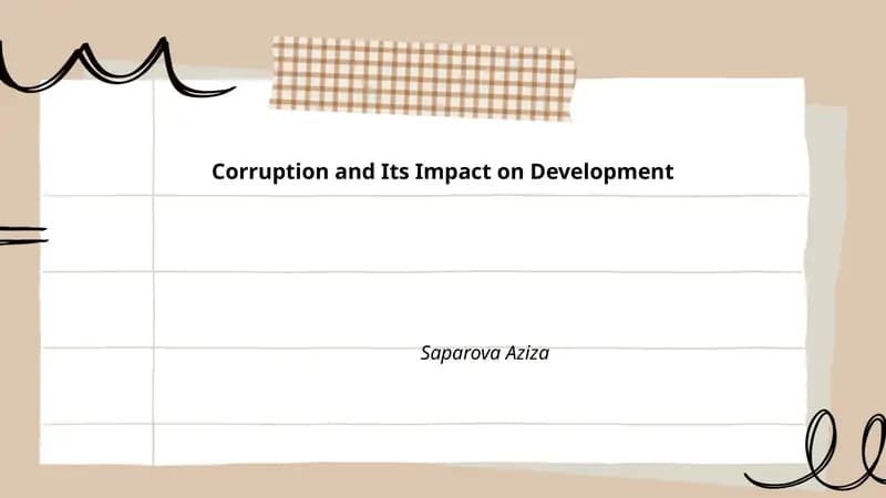 Corruption and Its Impact on Development
