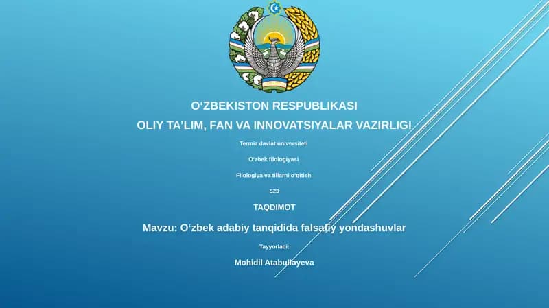 Oʻzbek adabiy tanqidida falsafiy yondashuvlar