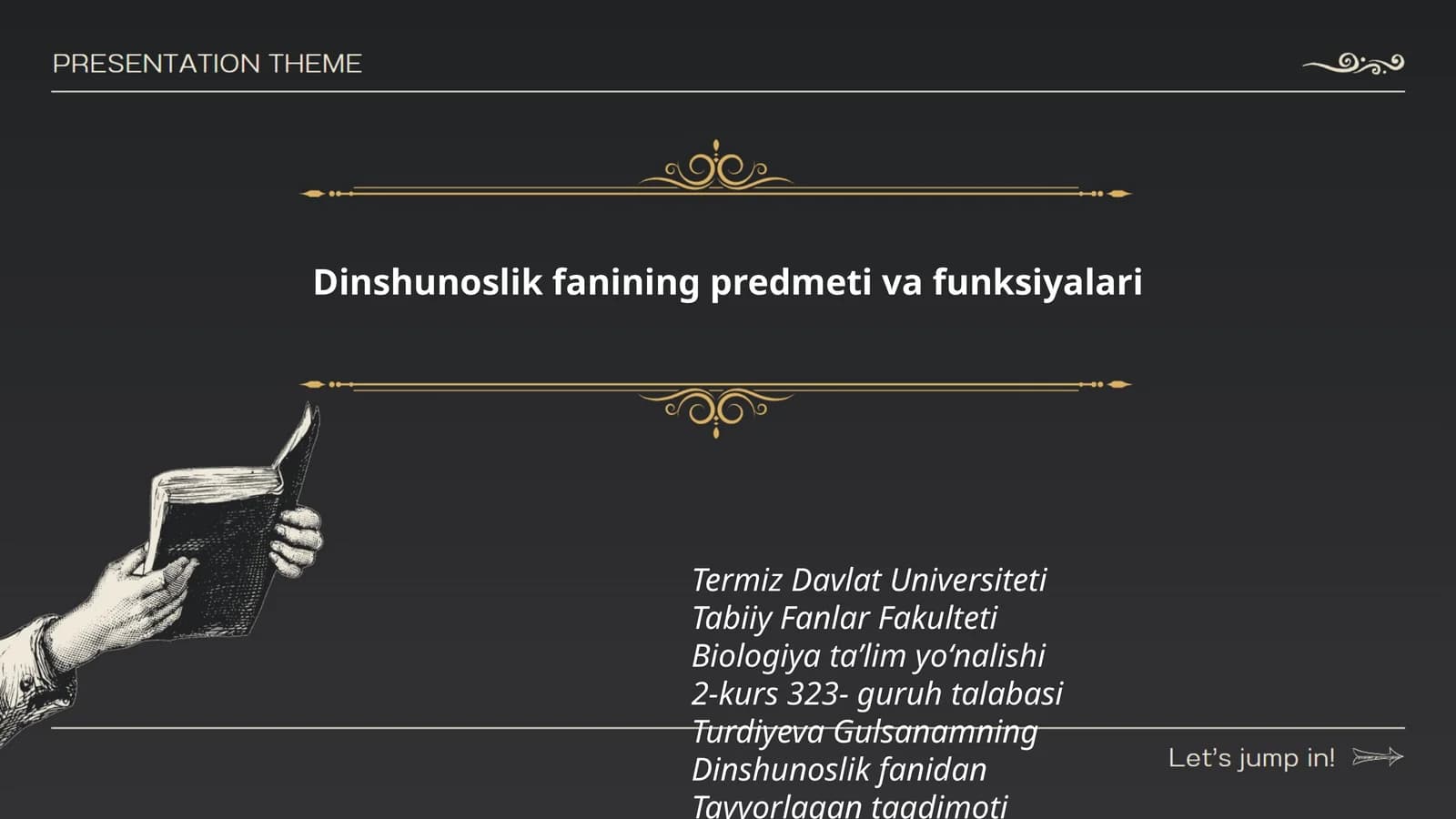 Dinshunoslik fanining predmeti va funksiyalari