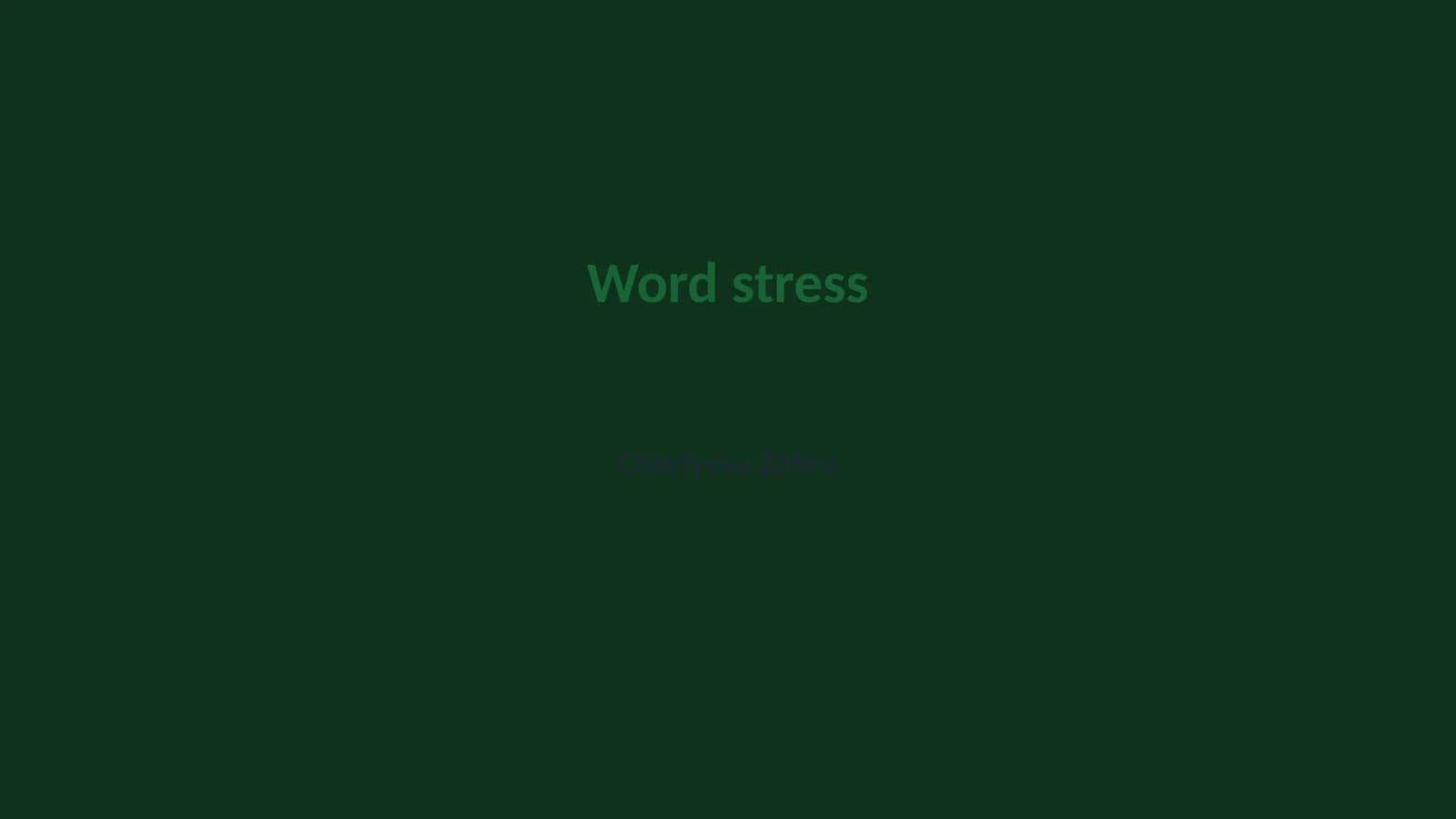 Word stress