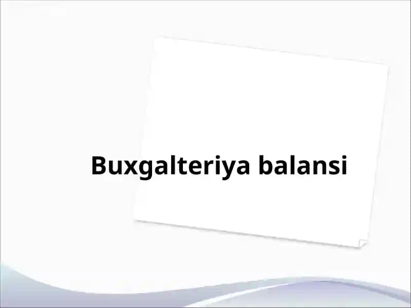 Buxgalteriya balansi