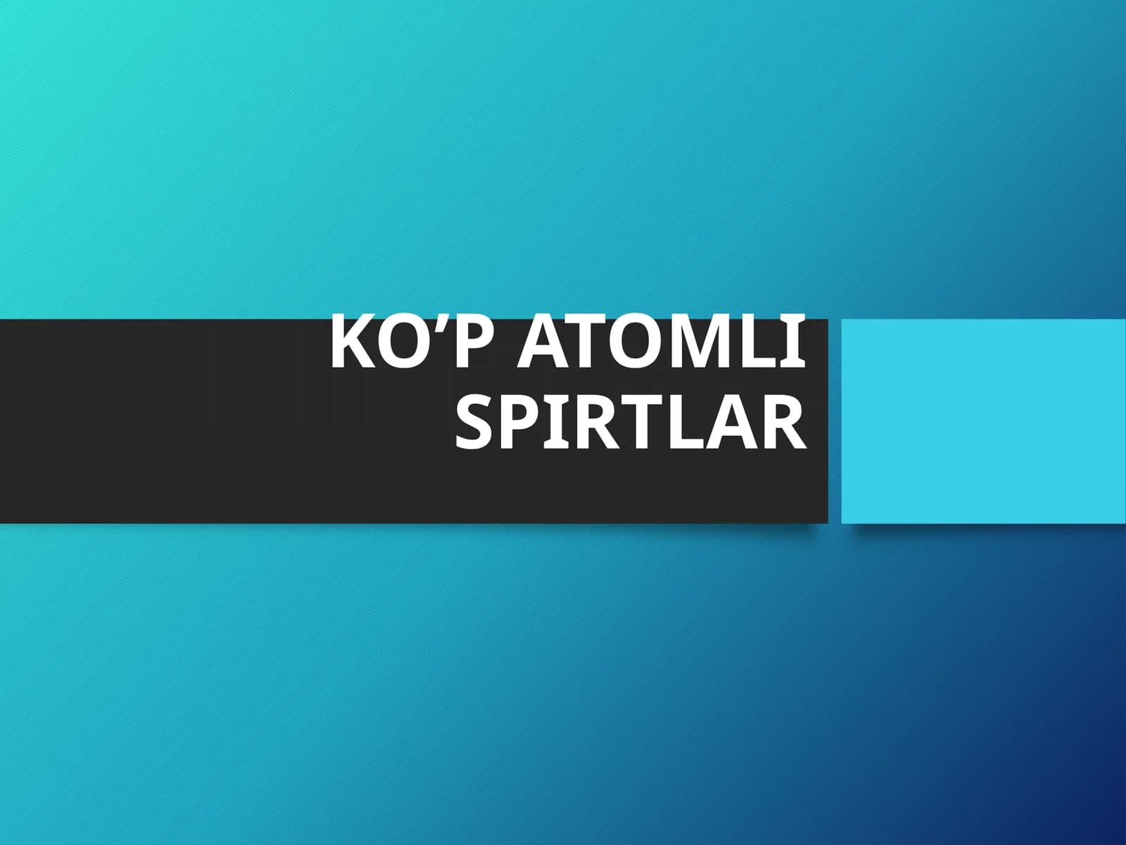 Ko'p atomli spirtlar