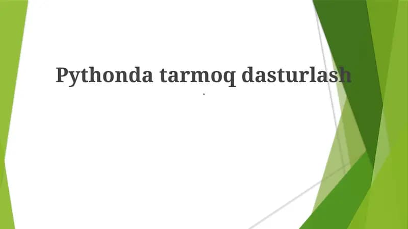Pythonda tarmoq dasturlash