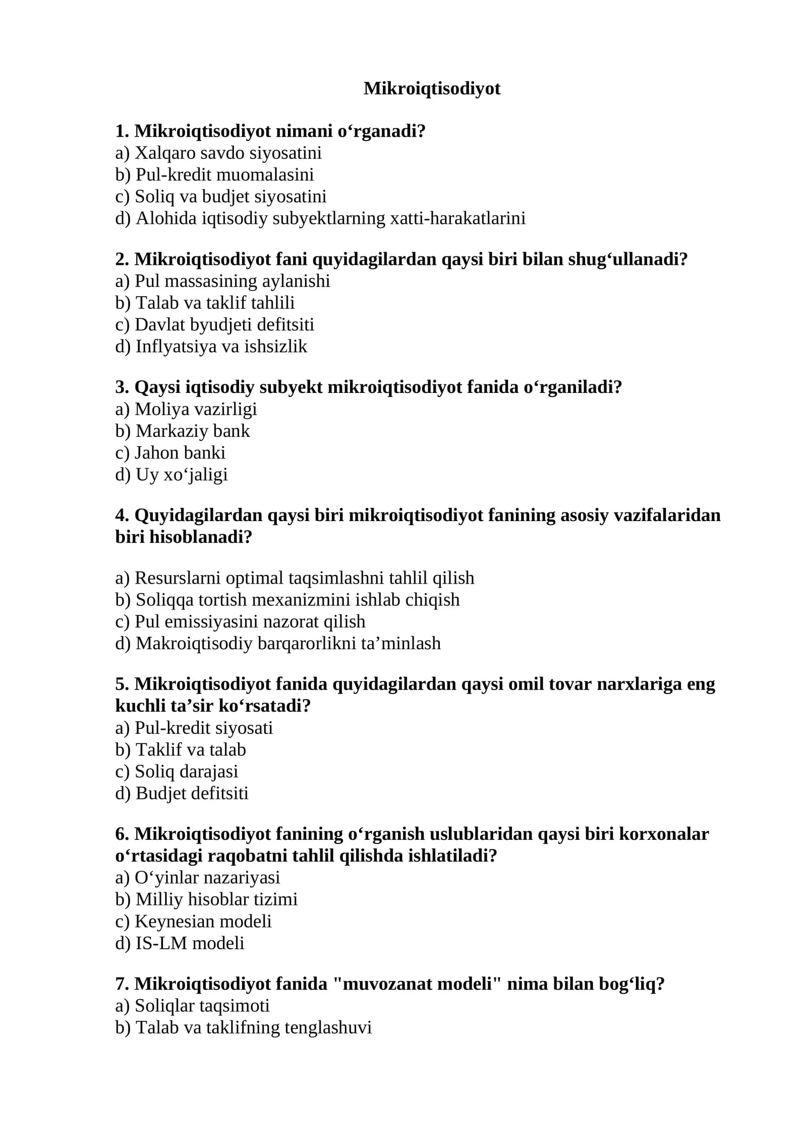 Mikroiqtisodiyot