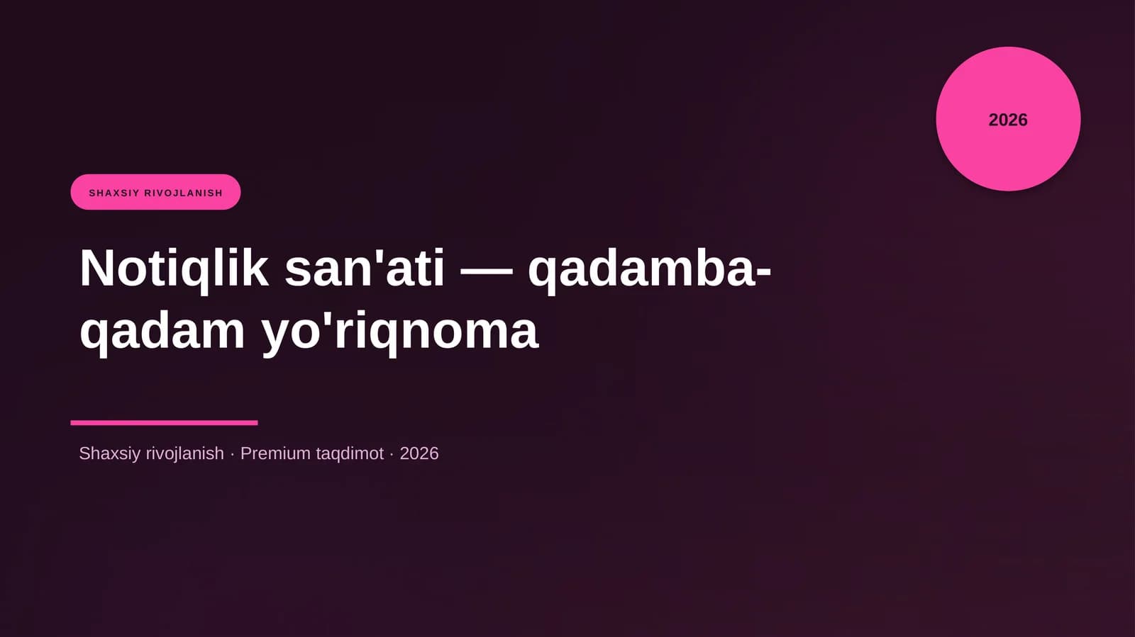 Notiqlik san'ati — qadamba-qadam yo'riqnoma