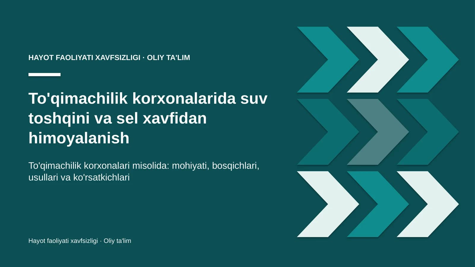 to'qimachilik korxonalarida suv toshqini va sel xavfidan himoyalanish 5946