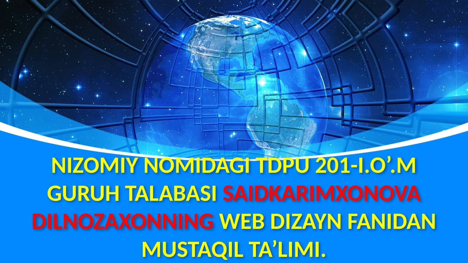 WEB SAHIFA DIZAYNINI YARATISH