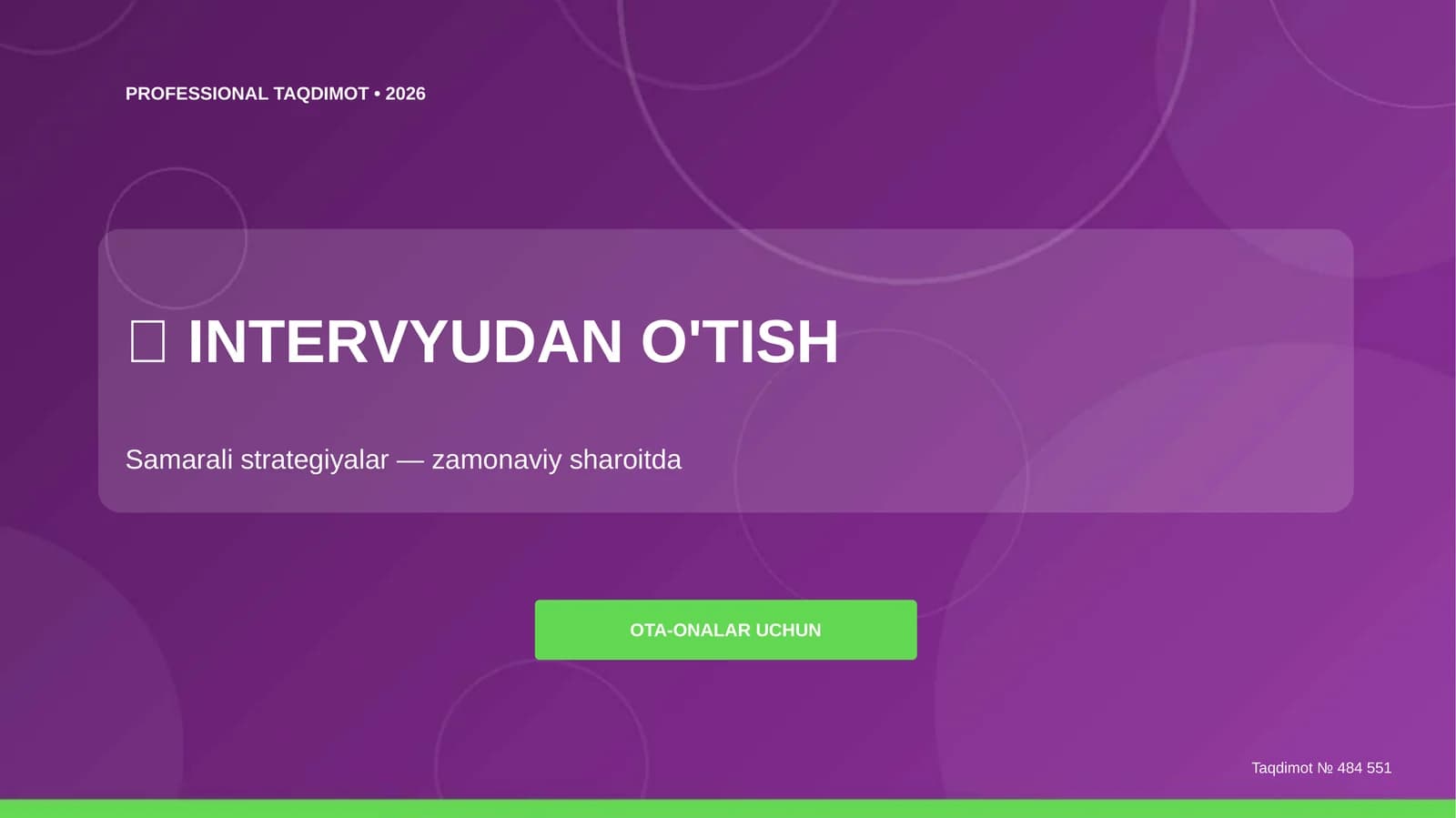 Intervyudan o'tish: samarali strategiyalar (zamonaviy sharoitda) [ota-onalar uchun]