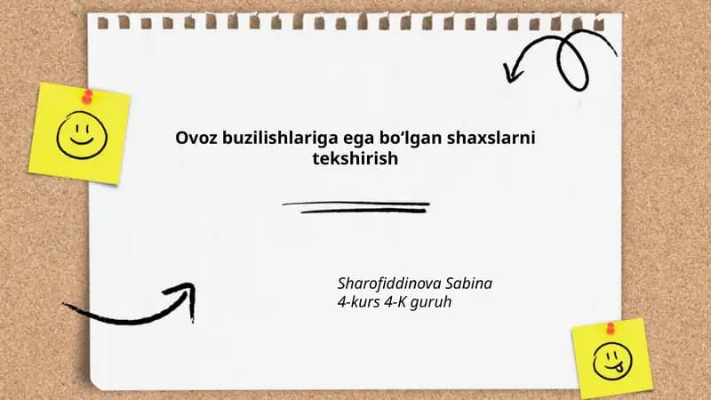 Ovoz buzilishlariga ega boʻlgan shaxslarni tekshirish