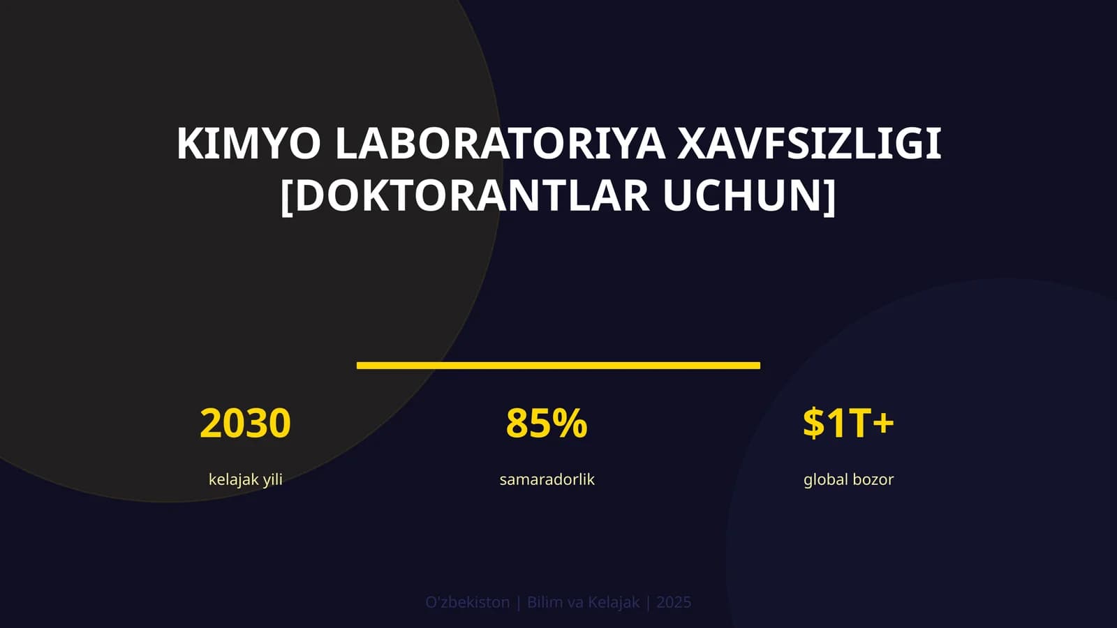 Kimyo laboratoriya xavfsizligi [doktorantlar uchun]