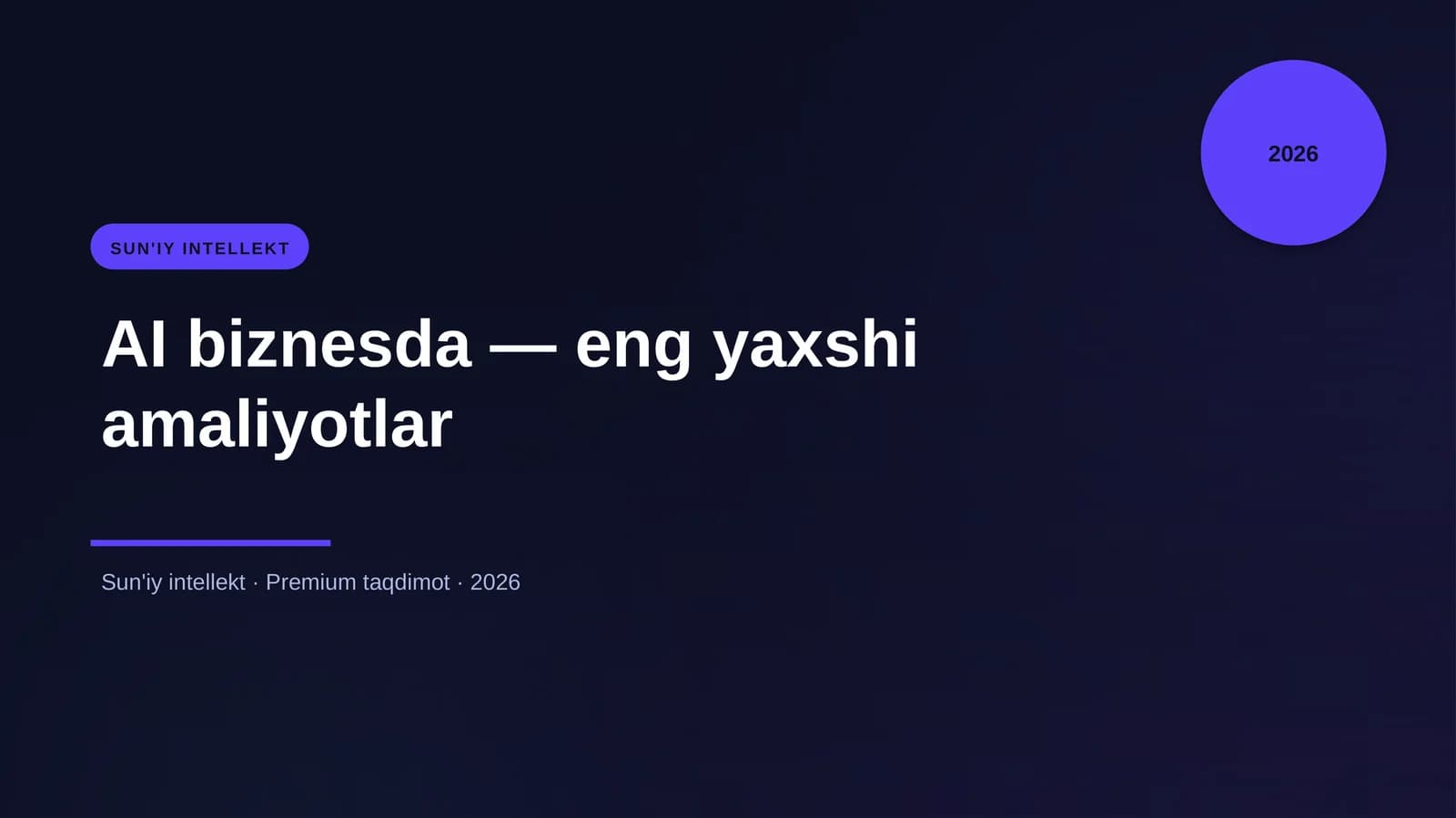 AI biznesda — eng yaxshi amaliyotlar