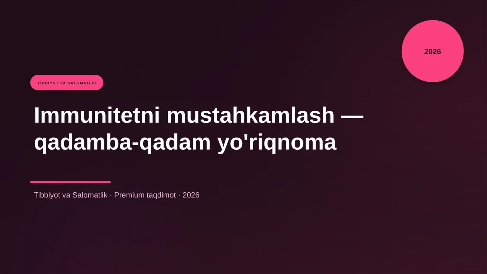 Immunitetni mustahkamlash — qadamba-qadam yo'riqnoma