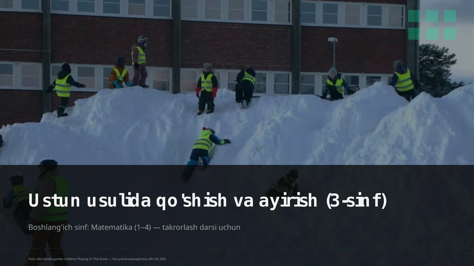 Ustun usulida qo'shish va ayirish (3-sinf)