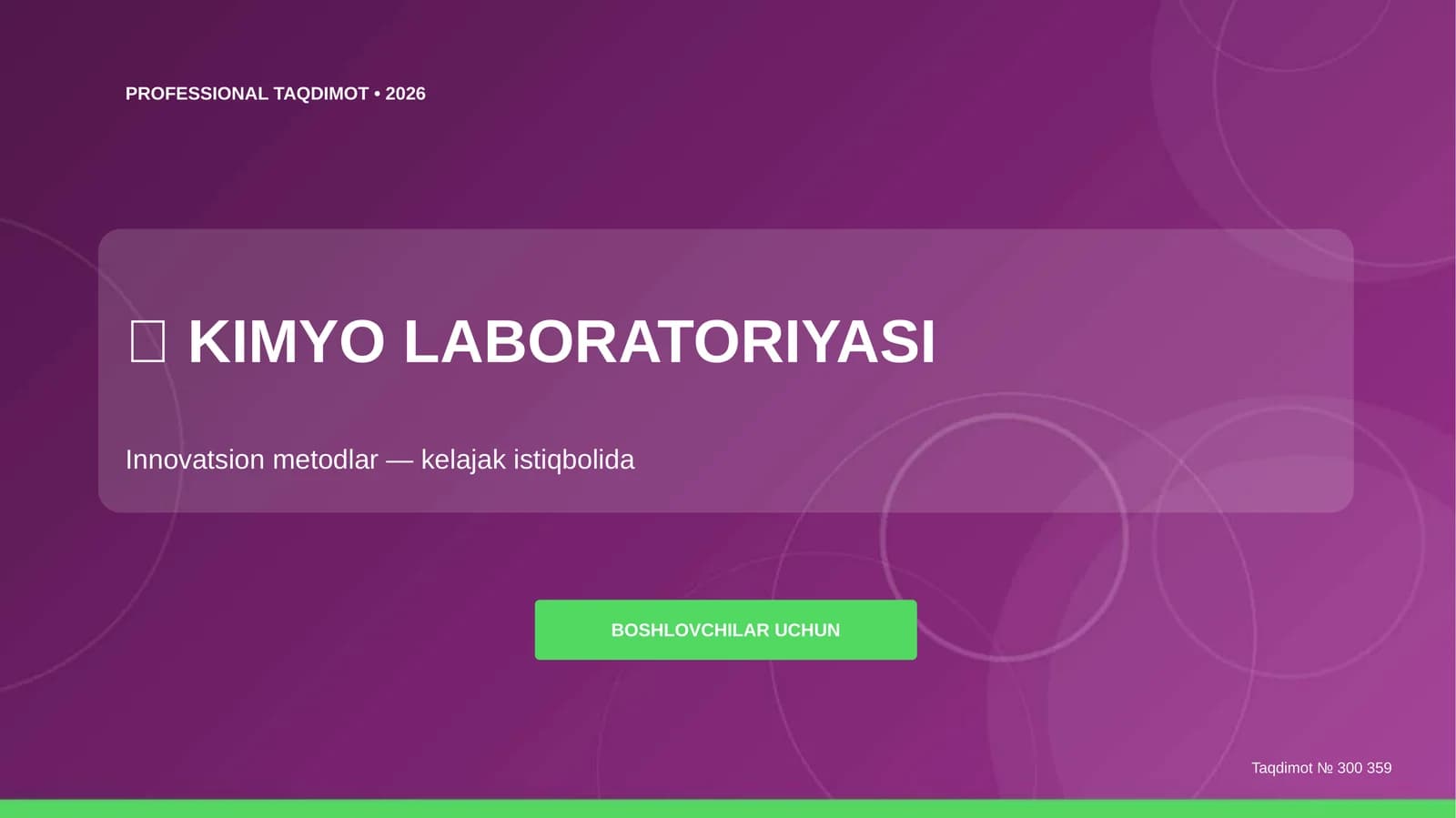 Kimyo Laboratoriyasi: Innovatsion Metodlar