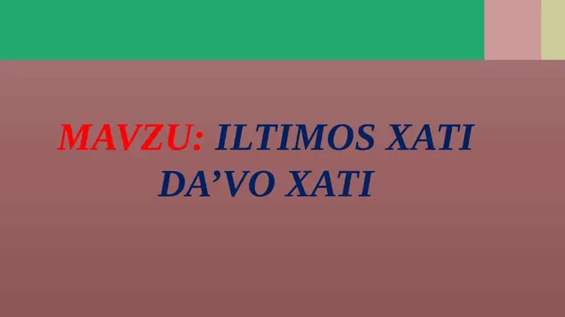 Iltimos xati da'vo xati