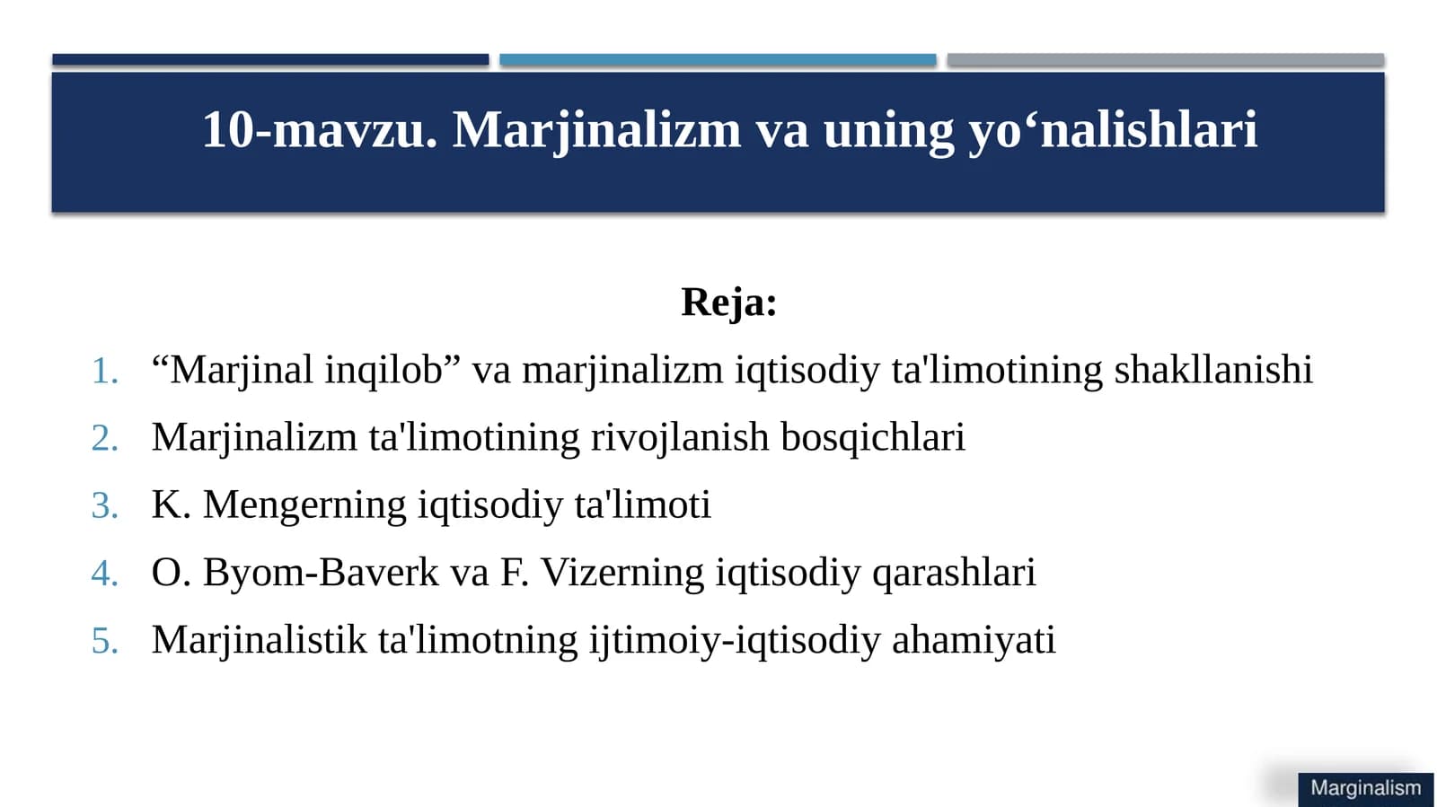 Marjinal inqilob va marjinalizm iqtisodiy ta'limotining shakllanishi
