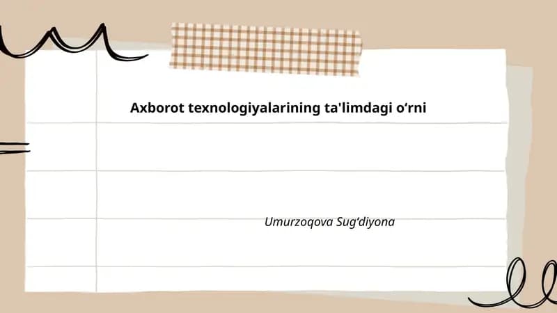 Elektron ta'lim platformalari va ularning ta'limdagi oʻrni