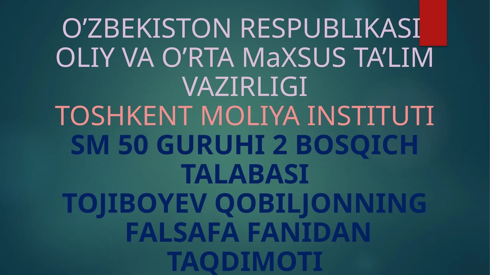 "O`ZBEKISTONDAGI ILK O`RTA ASRLAR FALSAFASI"