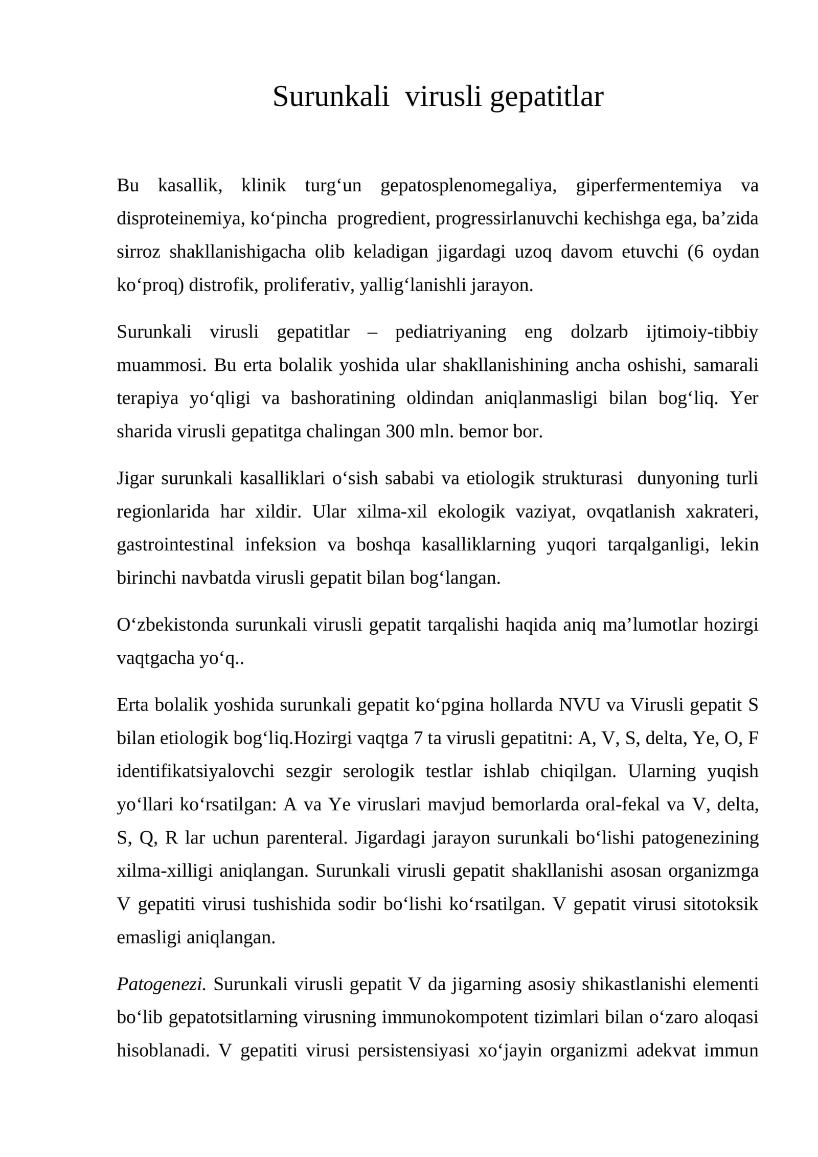 Surunkali virusli gepatitlar