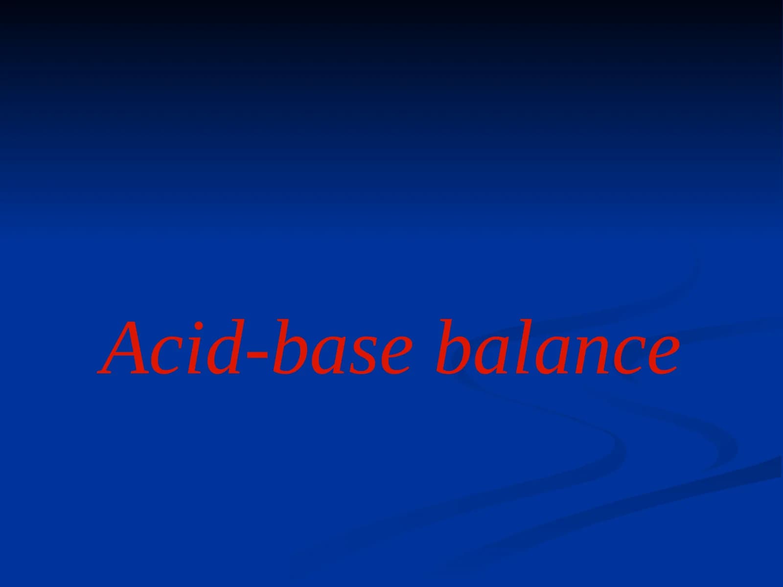 Acid-base balance