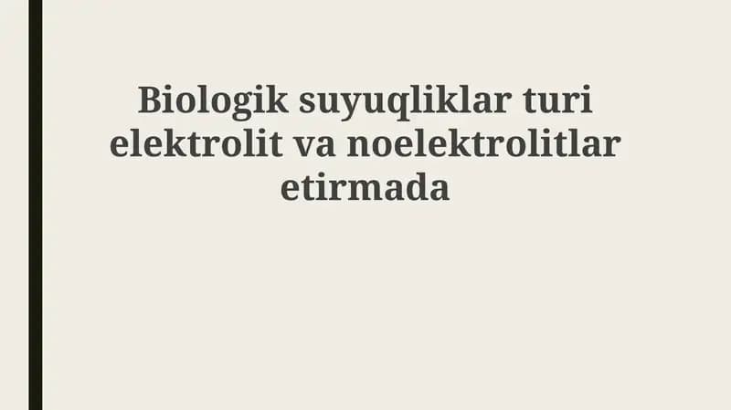 Biologik suyuqliklar turie