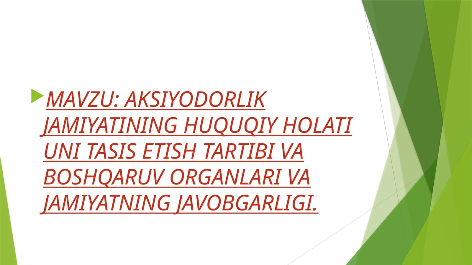AKSIYODORLIK JAMIYATINING HUQUQIY HOLATI UNI TASIS ETISH TARTIBI VA BOSHQARUV ORGANLARI VA JAMIYATNING JAVOBGARLIGI