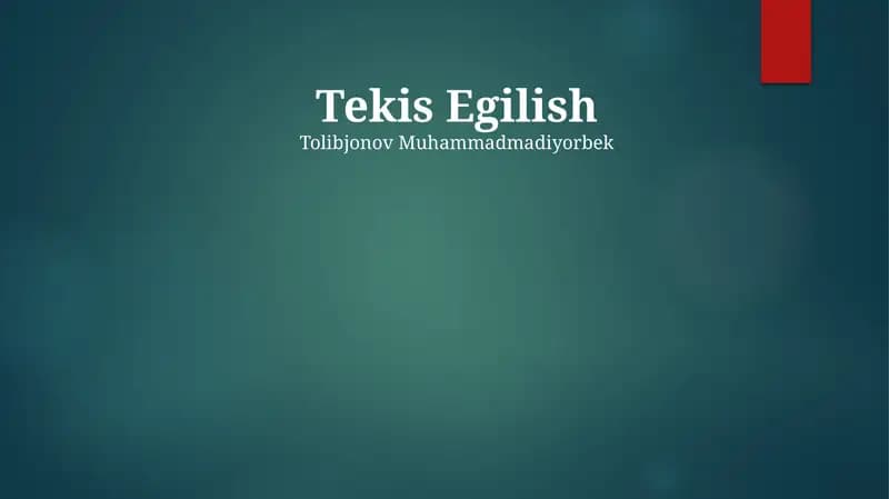 Tekis Egilish